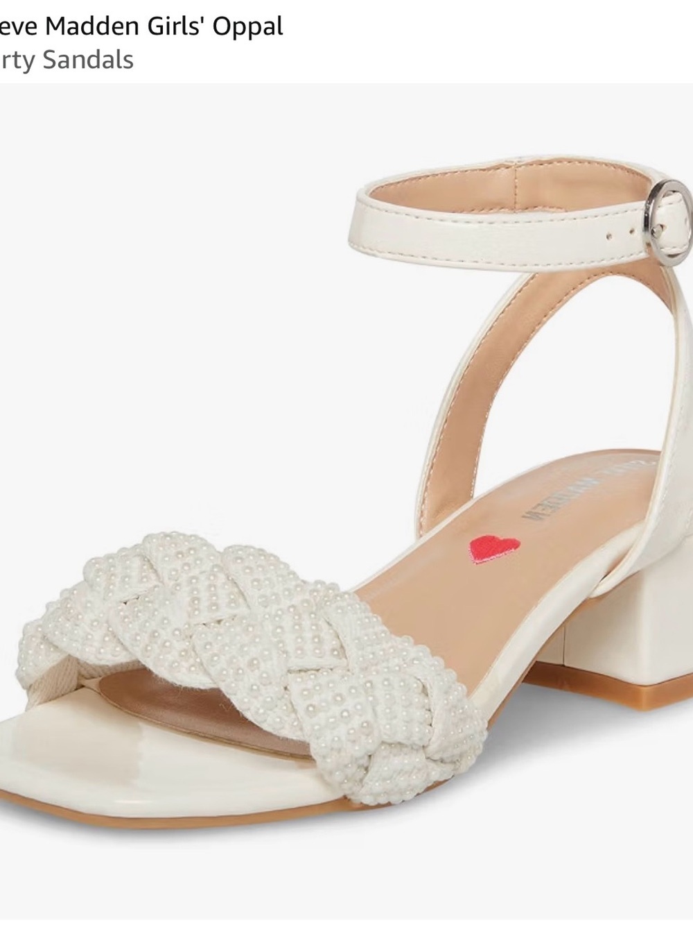 girls, Steve Madden Opal Heel white  Braided Strap Sandals with Ankle Tie sz4
